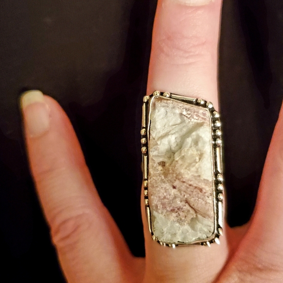 New Rough Pink Tourmaline 925 Silver Ring. - Picture 10 of 11